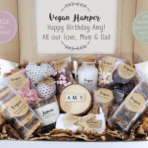 Personalised Vegan Gift Hamper Food Basket – Dairy-Free, Gluten-Free option