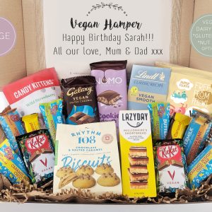 Personalised Chocolate Food Basket Gift Hamper - Vegan, Dairy-Free, Gluten-Free, Nut-Free
